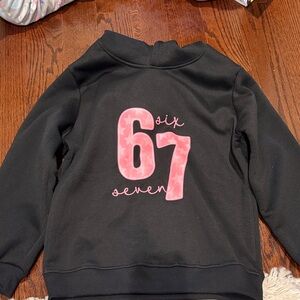 Black Kids Sweatshirt with Pink '67' Design